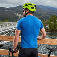 Maglia tecnica sportiva manica corta con zip uomo