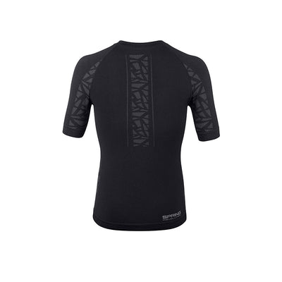 Maglia tecnica sportiva manica corta con zip uomo