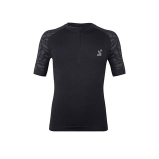 Maglia tecnica sportiva manica corta con zip uomo