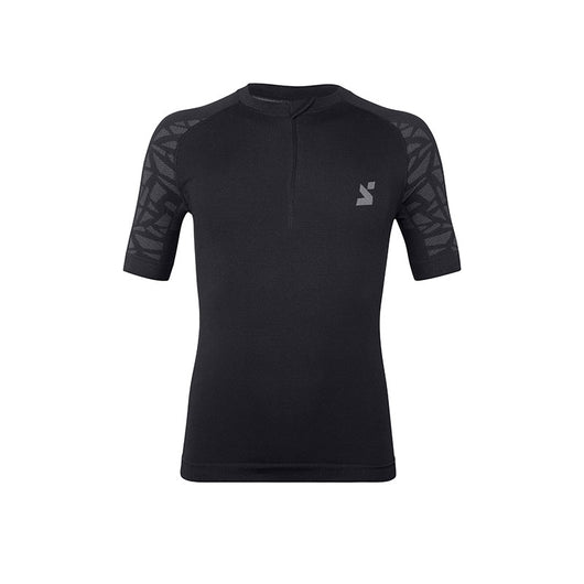 Maglia tecnica sportiva manica corta con zip uomo