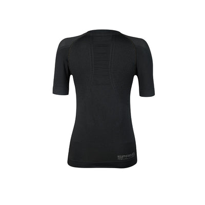 Maglia tecnica sportiva manica corta con zip donna