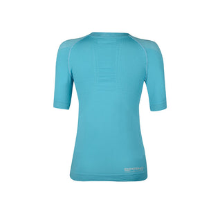 Maglia tecnica sportiva manica corta con zip donna