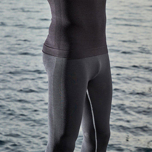 Pantalone termico in lana merino con inserti in mesh