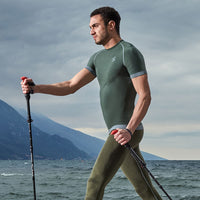Maglia tecnica sportiva manica corta in Lana Merino uomo