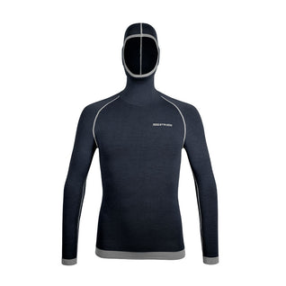 Maglia termica da sci in Lana Merino con passamontagna integrato uomo