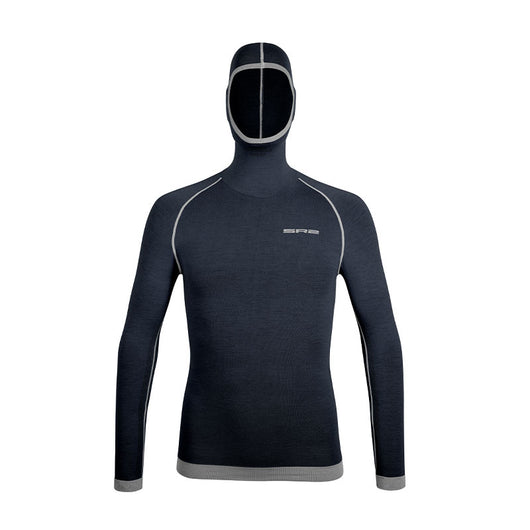 Maglia termica da sci in Lana Merino con passamontagna integrato uomo