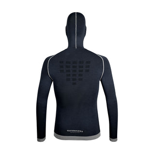 Maglia termica da sci in Lana Merino con passamontagna integrato uomo