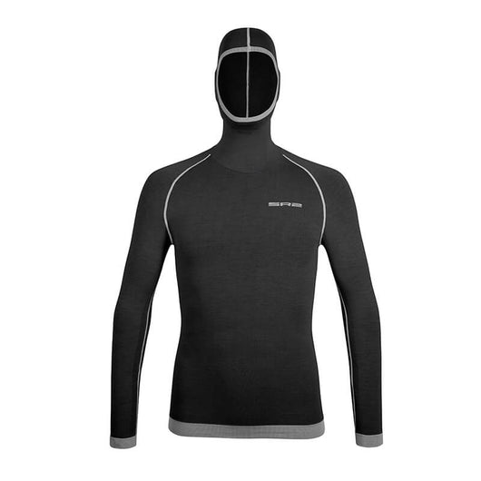 Maglia per sci freeride in lana Merino con cappuccio integrato