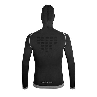Maglia termica da sci con cappuccio e tessuto traspirante, versione uomo