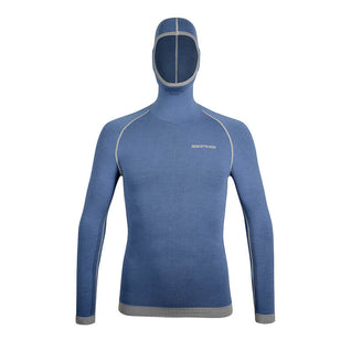 Maglia termica da sci in Lana Merino con passamontagna integrato uomo