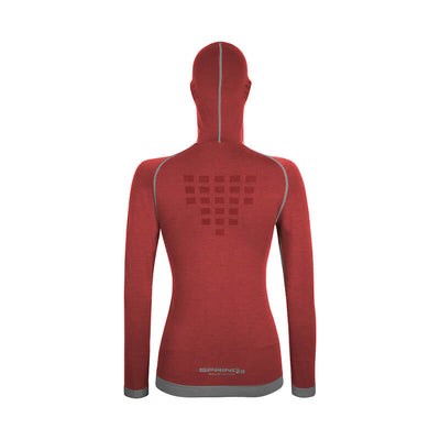 Maglia termica per sci in lana Merino con cappuccio – versione donna